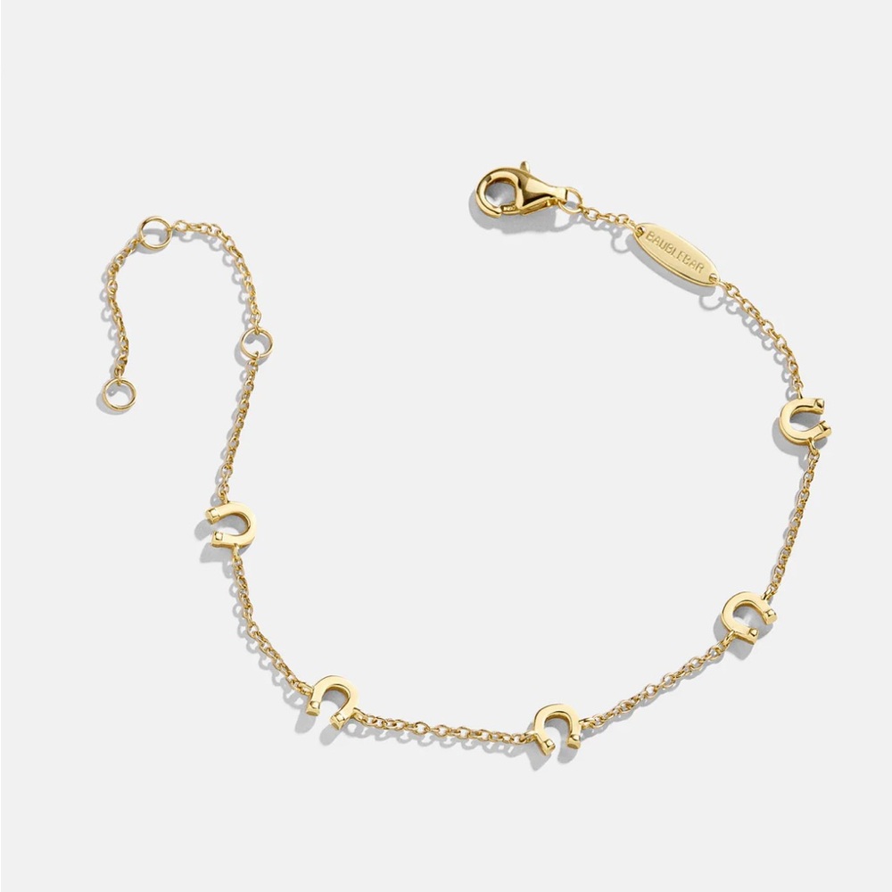 BaubleBar Gold Horseshoe Charm Bracelet
